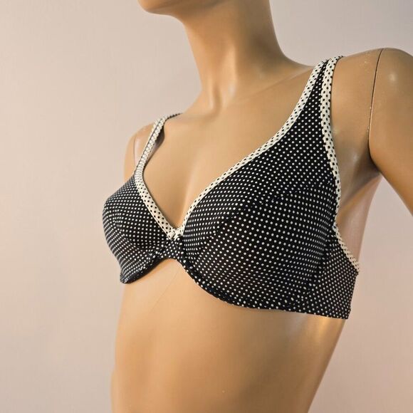 Esprit Polka Dot Underwire Bikini Top Womens Swimwear Bra US Size SD 32D - Picture 1 of 7